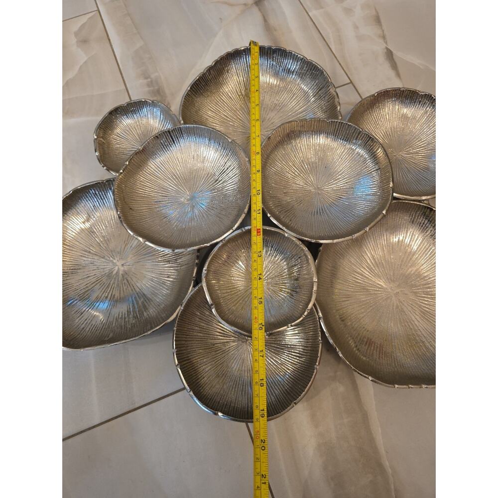 Whitewash Metal Seashell Beach Coastal Decor Rustic Hanging Wall Art 23"x19" - Picture 6 of 16